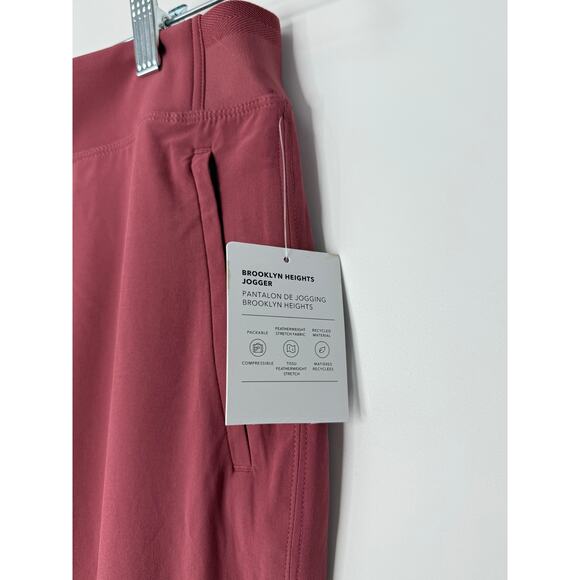 NEW Athleta Pants Women 10 Pink Brooklyn Heights Jogger Athleisure Sporty - Picture 4 of 6